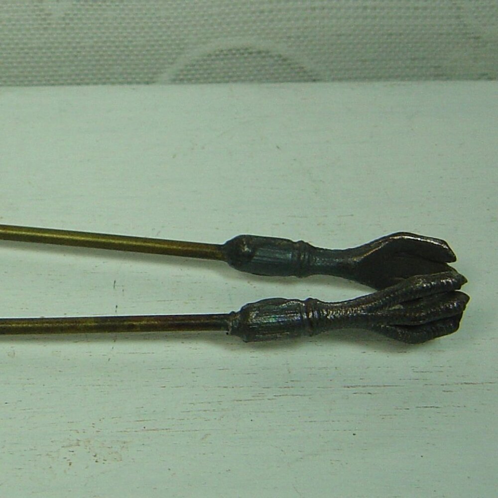 Vintage ice, sugar cube etc. tongs with chicken feet, claws or talons-6" long